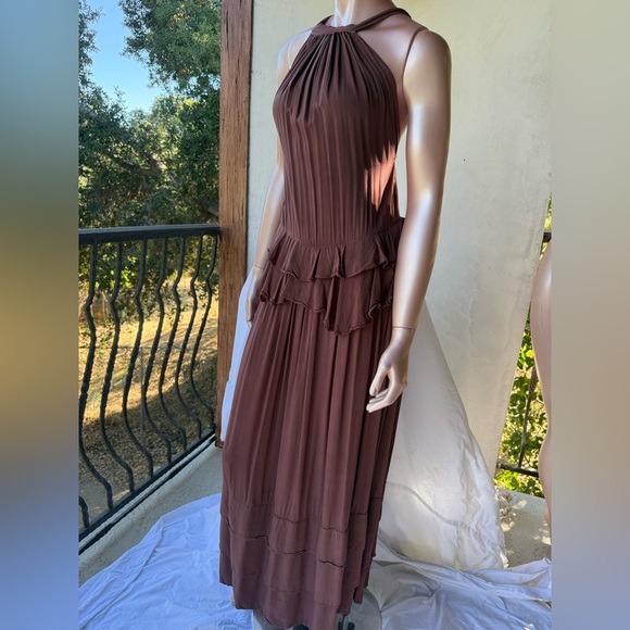 Jen’s Pirate Booty Dress NWT maxi long Chocolate Merlot backless halter S $225 - Picture 14 of 17